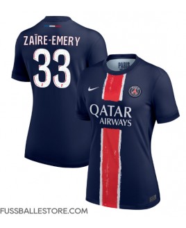 Günstige Paris Saint-Germain Warren Zaire-Emery #33 Heimtrikot Damen 2024-25 Kurzarm